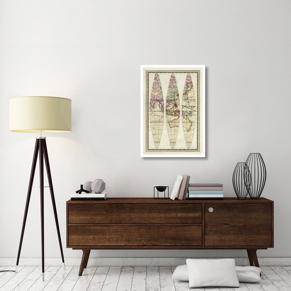"Globo Terrestre III, 1792" Print by Giovanni Maria Cassini, 27"x38"
