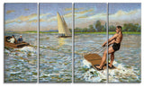 "Water Skiing" Canvas Print, 4 Panels, 48"x28"
