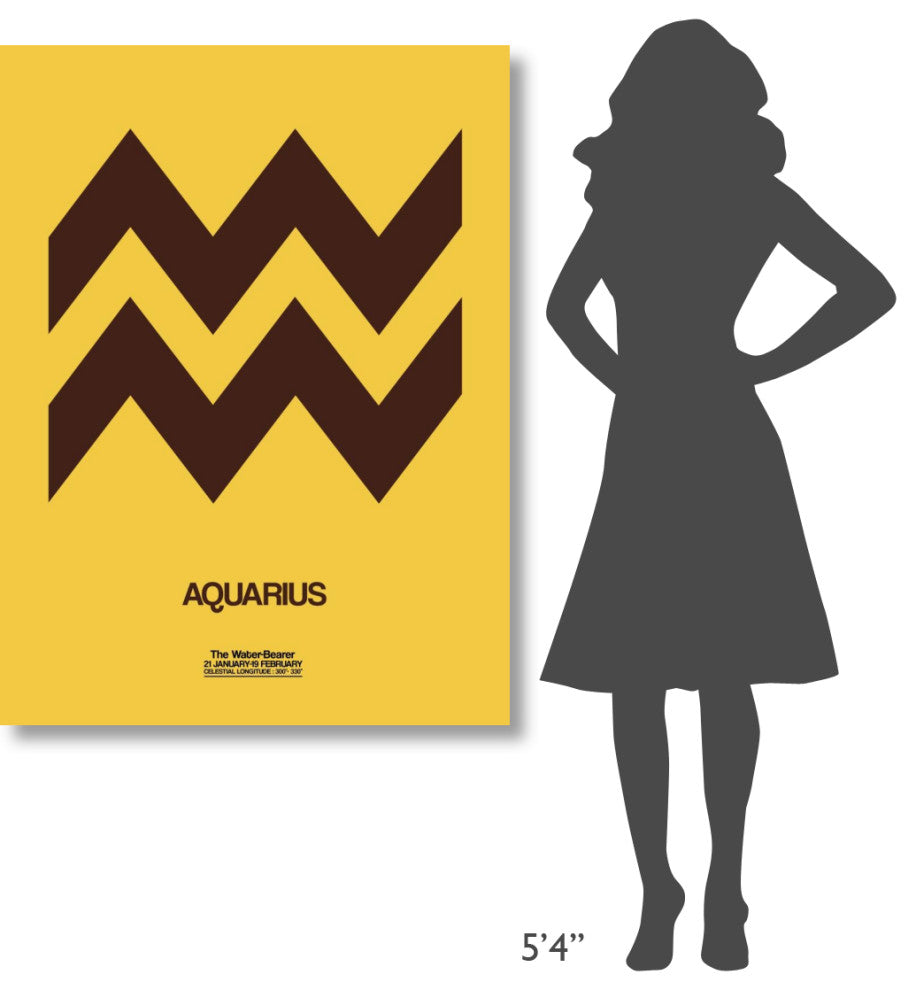 "Aquarius Zodiac Sign Brown" Fine Art Print