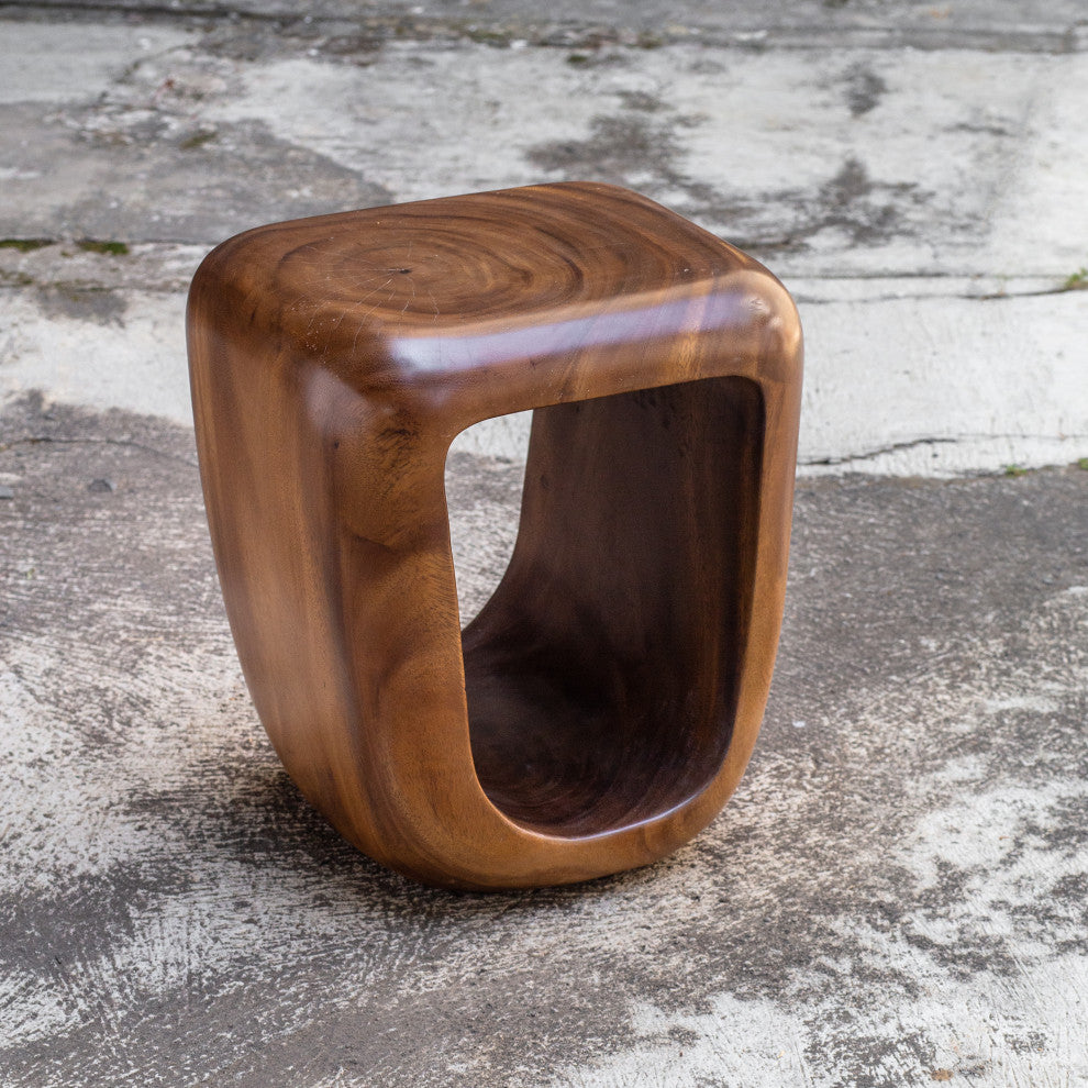 Uttermost Loophole Wooden Accent stool