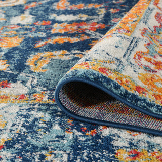 Alessana Cochise Bordered Area Rug, Blue, 8'9"x11'9"