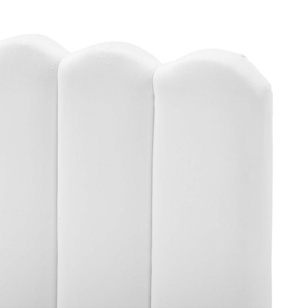 Headboard, Twin Size, Velvet, White, Modern Contemporary, Bedroom Master Suite