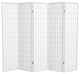 6' Tall Window Pane Shoji Screen, White, 5 Panels