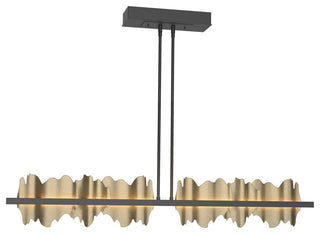 Hildene Large LED Pendant, Black Finish, Soft Gold Accent