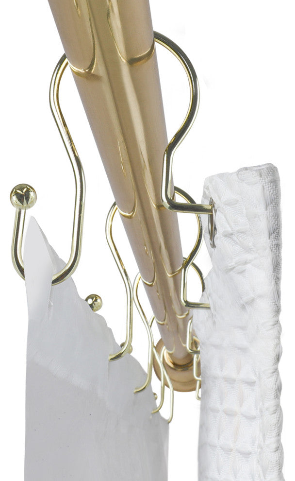 Utopia Alley Shower Hooks - Double Shower Curtain Rings for Bathroom, Gold