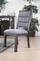 Wooden and Fabric Upholstered Side Chair, Gray, Pack of Two