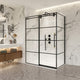 Losar Rectangle Sliding Framed Shower Enclosure, Matte Black, 56" W X 78"h