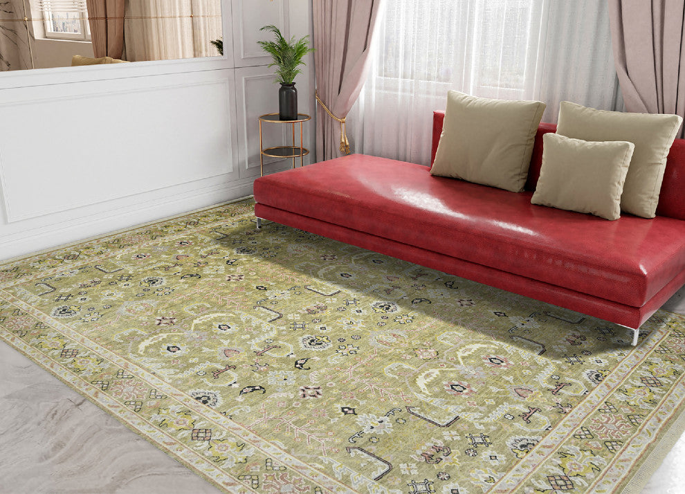 Bristol Harrow Area Rug, Gold, 9' x 12', Bordered