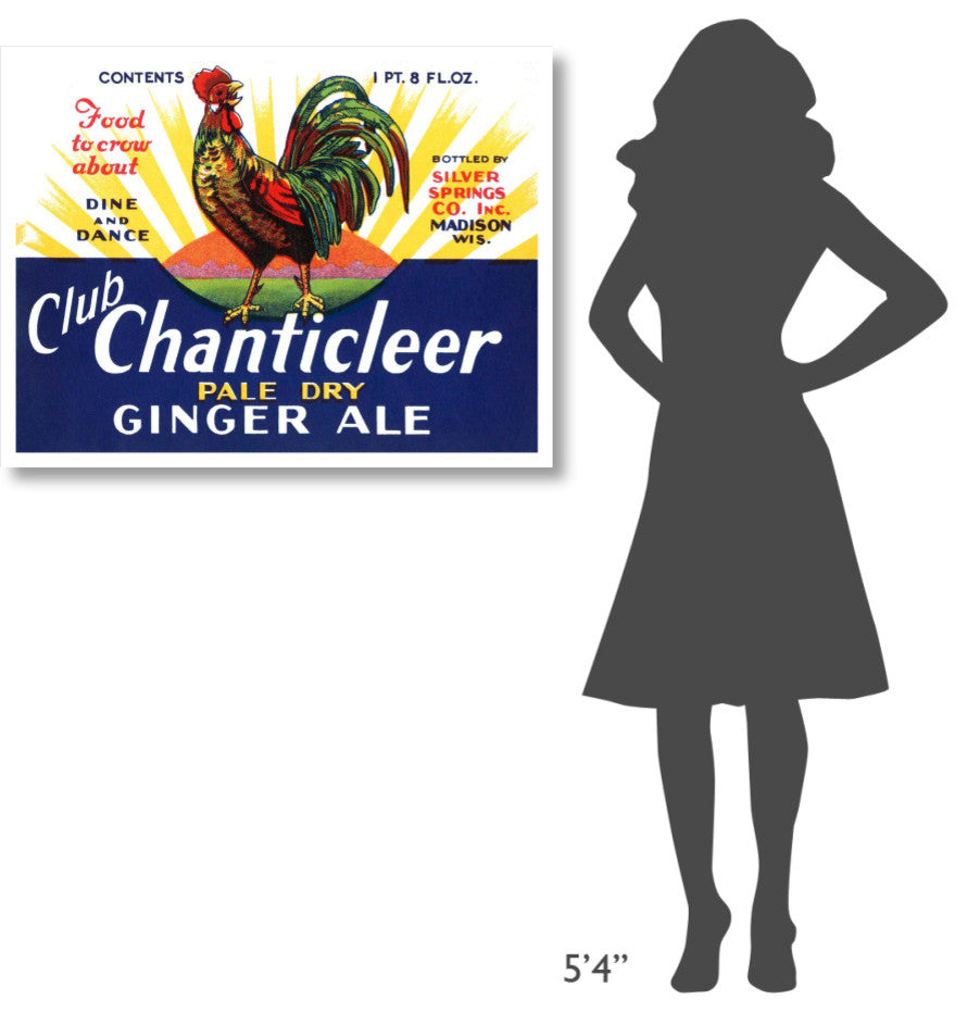 "Club Chanticleer Pale Dry Ginger Ale" Print by Vintage Booze Labels, 38"x29"