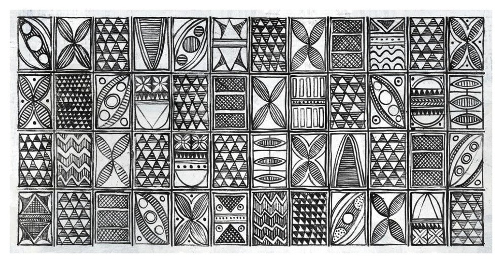"Patterns of the Amazon I BW" Digital Paper Print by Kathrine Lovell, 74"x38"