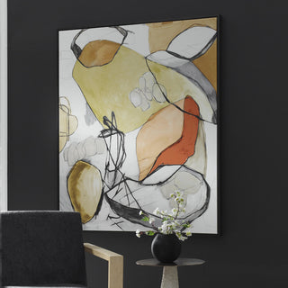 Uttermost 32389 Charcoal Improvision 60" x 50" Framed Abstract - Multicolored