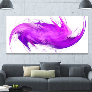 Abstract Purple Fractal Pattern, Oversized Abstract Canvas Art Print, 60x28