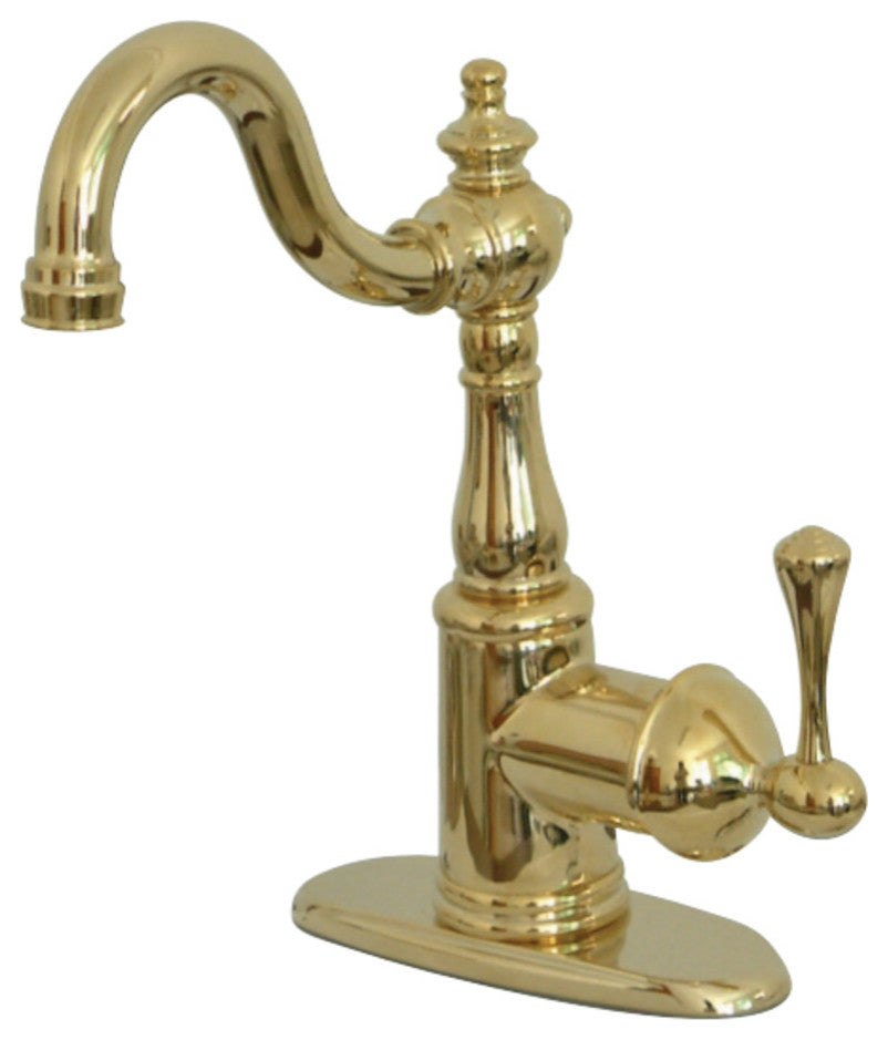 Kingston Brass Bar Faucet With Cover Plate, Polished Brass