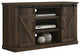 Asher Dark Dusty Brown 54"W TV Stand With Sliding Doors and Cable Management