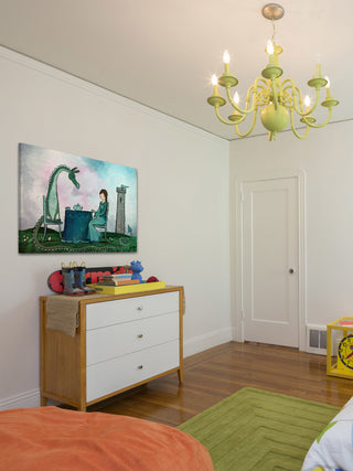 "Tea With a Dragon" Painting Print on Wrapped Canvas