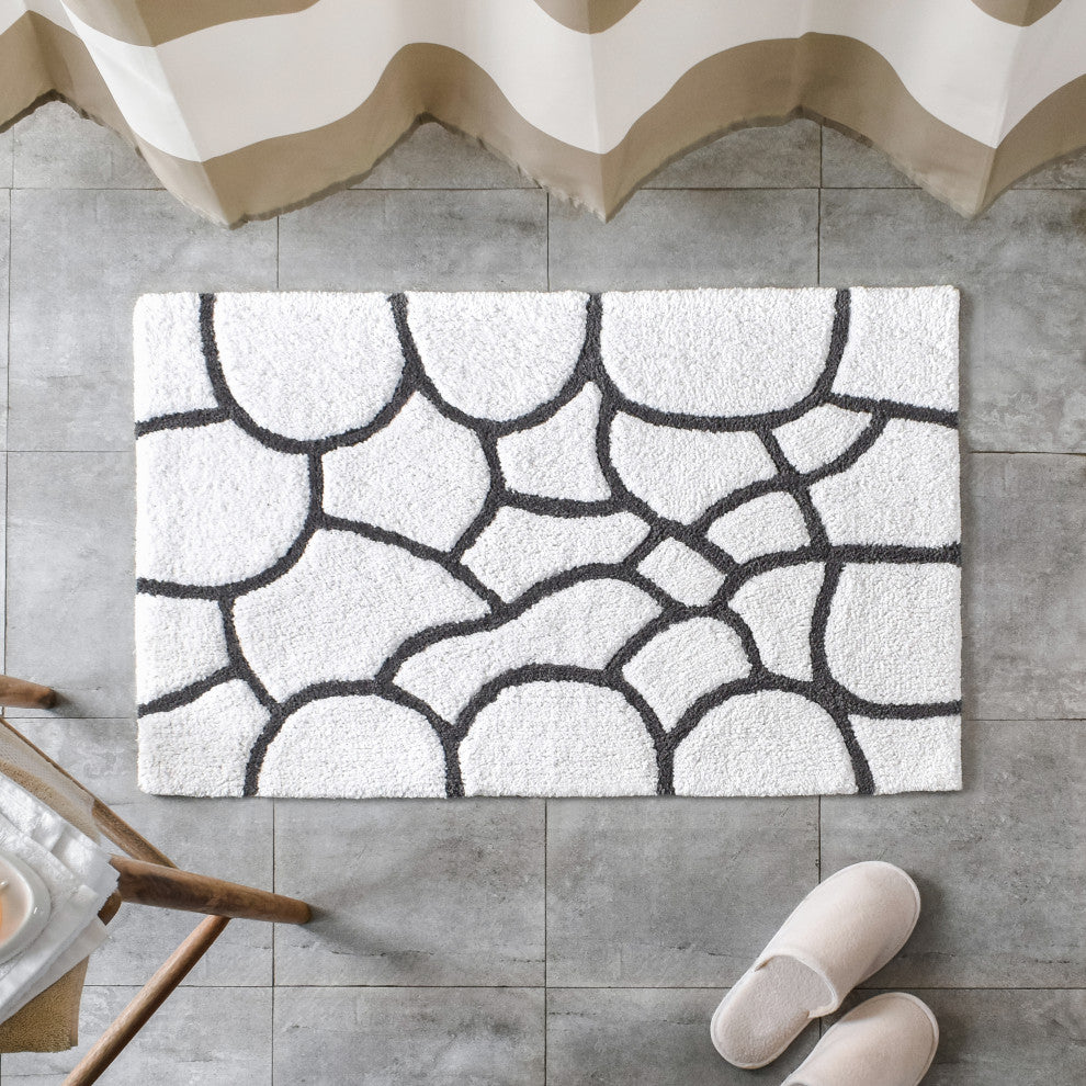 Edington Machine Tufted Bath Mat, Gray, 21x34
