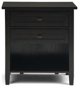 Warm Shaker Solid Wood 24 Inch Wide Bedside Nightstand Table In Hickory Brown
