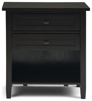 Warm Shaker Solid Wood 24 Inch Wide Bedside Nightstand Table In Hickory Brown