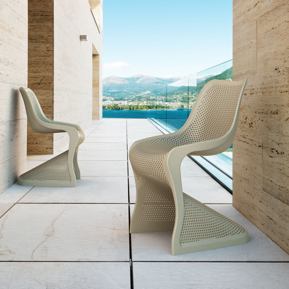 Compamia Bloom Outdoor Dining Chairs, Set of 2, Taupe