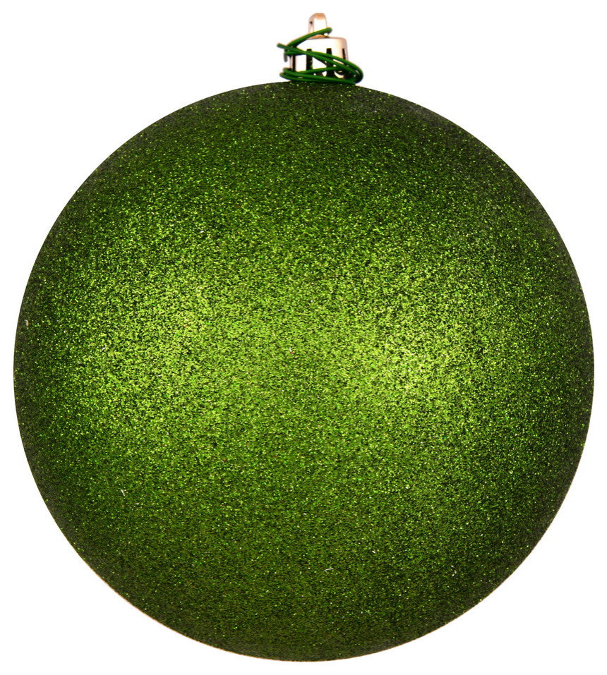Vickerman N592034Dg 8" Juniper Green Glitter Ball Ornament