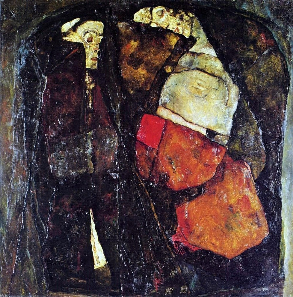 Egon Schiele Pregnant Woman and Death - 20" x 20" Premium Canvas Print