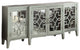 72" Gray And Silver Mirrored Wood Distressed Solid Console Table