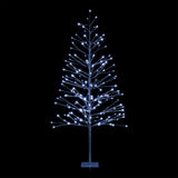 60"H Indoor/Outdoor Artificial Christmas Tree with Cool White LED Lights, Silver