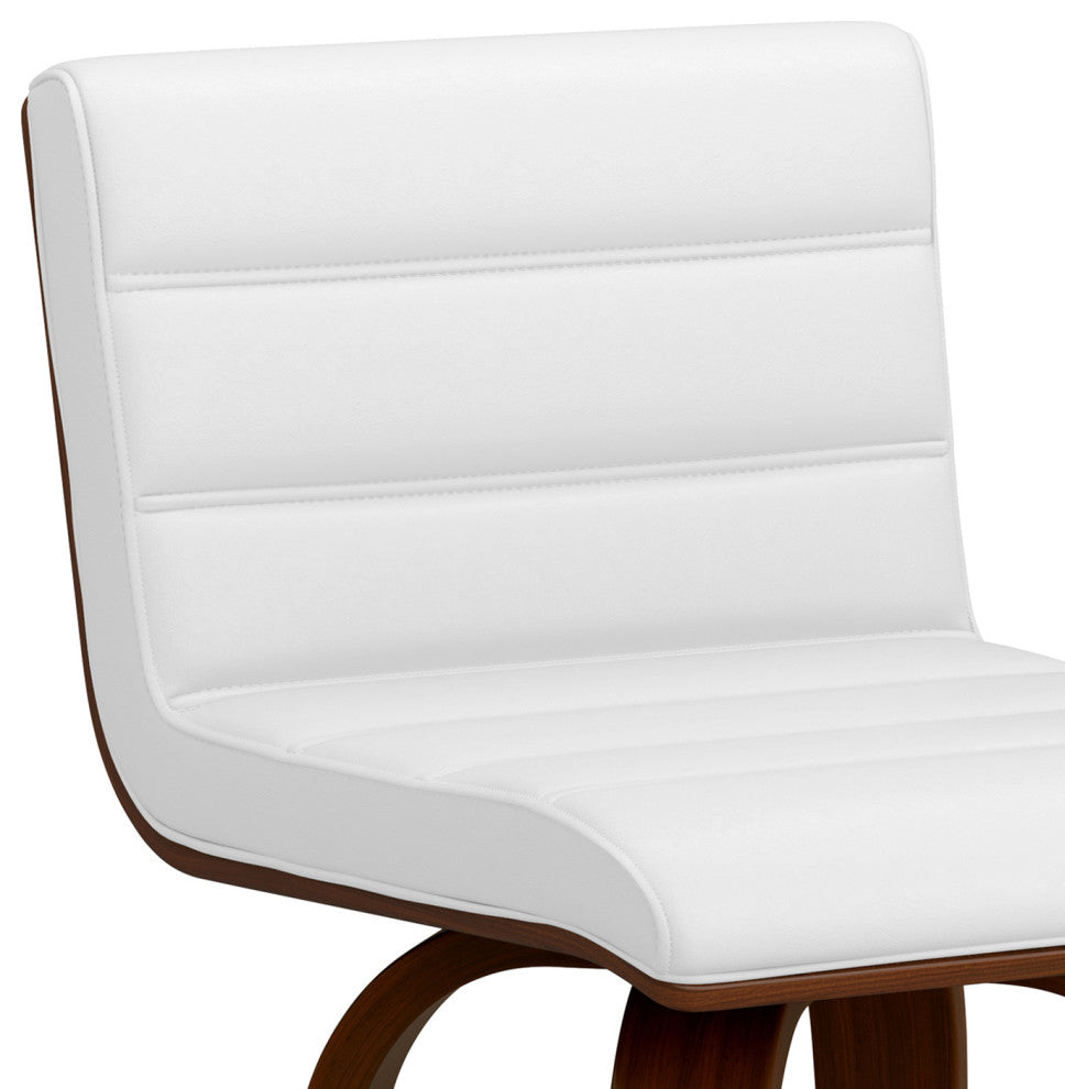 Roland Swivel Counter Height Stool, White Vegan Faux Leather