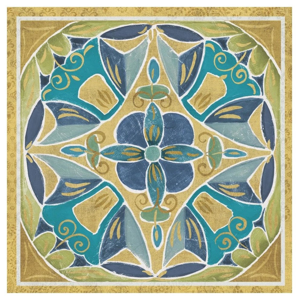 "Free Bird Mexican Tiles III" Digital Paper Print by Daphne Brissonnet, 32"x32"