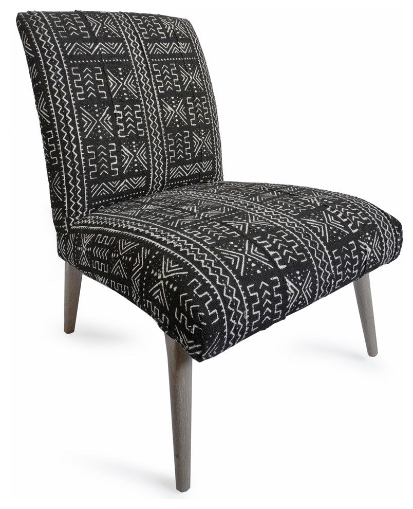 Mudcloth Black & White Side Chair