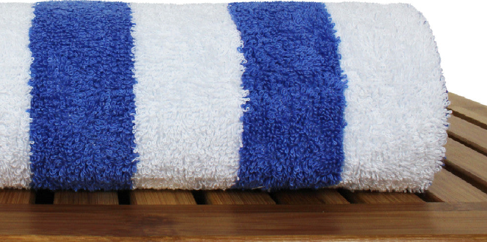 Towel 100% Cotton Pool Beach Towels, Cabana, Blue, Set of 4