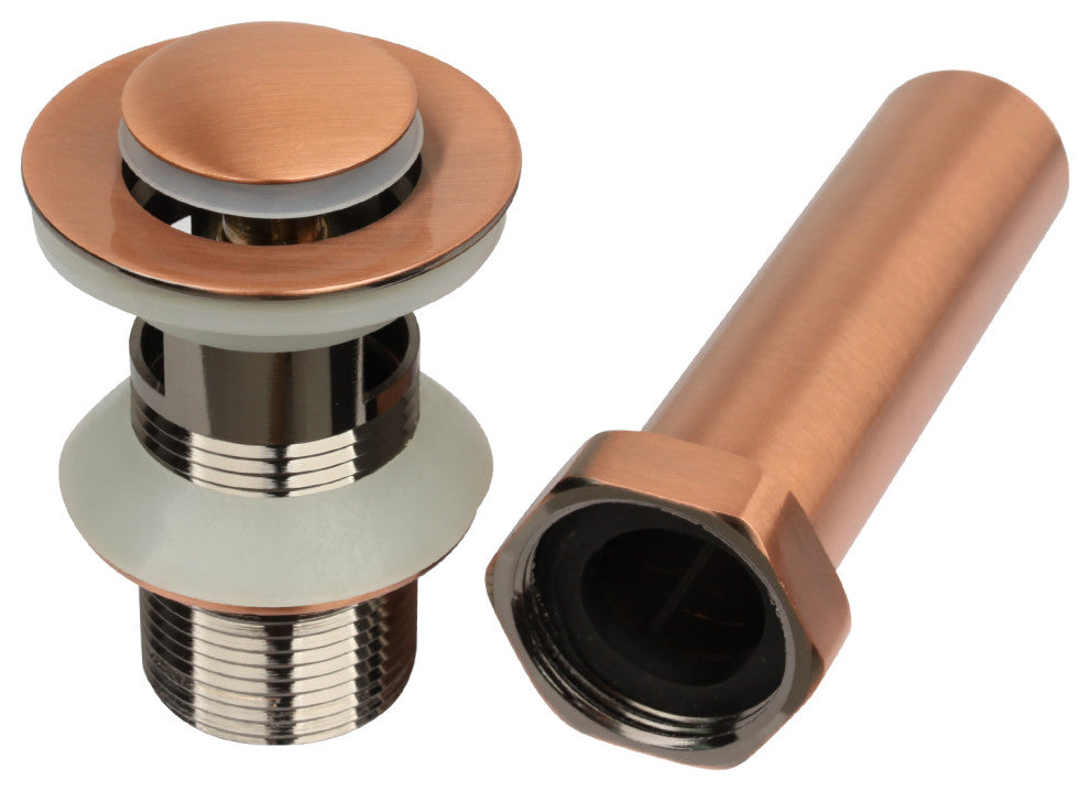 Copper Pop up Drain Stopper With Overflow 3 Years Warranty, Copper
