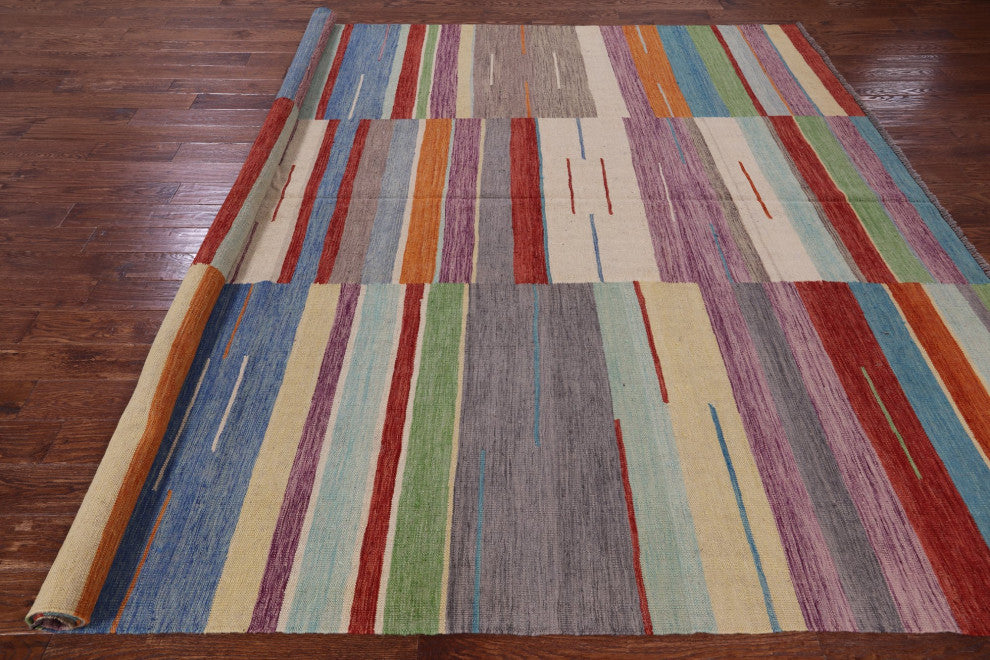 Kilim Flat Weave Wool On Wool Reversible Rug 9' 5" X 12' 0" - Q12593