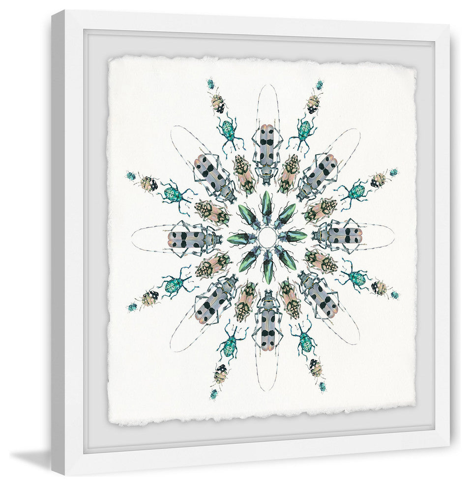 "Beetle Kaleidoscope" Framed Painting Print, 24"x24"
