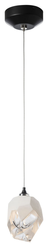 Chrysalis 1-Light Small Pendant Black Finish- Standard, White Crystal