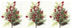 15"H Faux Snow Pinecone Cedar Christmas Pick, Set Of 3
