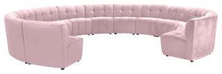 Limitless Velvet Upholstered 13-Piece Modular Sectional, Pink