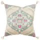 Beige Boho Medallion Tasseled Throw Pillow
