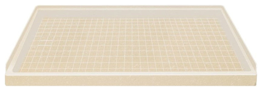 60"x32" Solid Surface Left-Hand Shower Base, Sea Shore