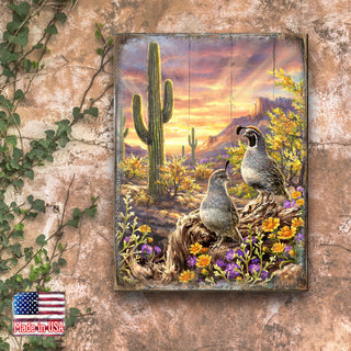 Quail Vista Wooden Block, 36 X 24
