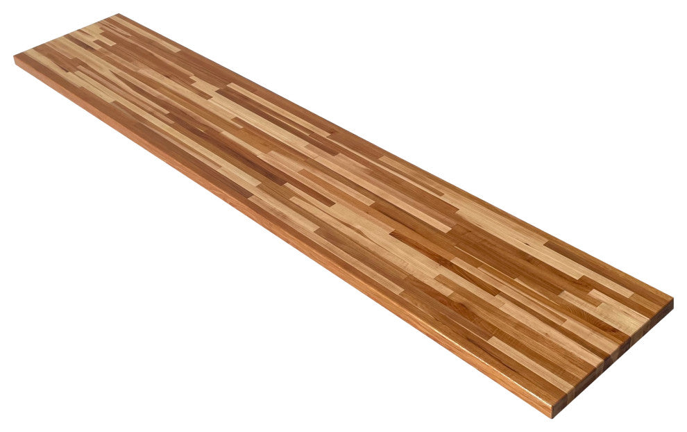 Sturdy 18" Deep Butcher Block Countertop, Hickory, 18" X 96"