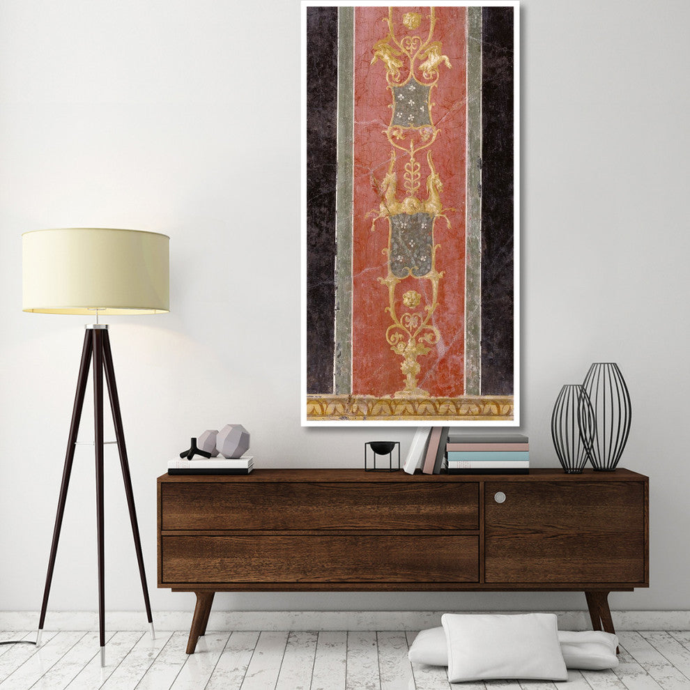 "Wall Fragment with Grotesques" Print 1st Century Roman Artisan, 38"x74"