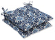 Woodblock Prism Blue Wrought Iron Seat Cushion, Set of 2