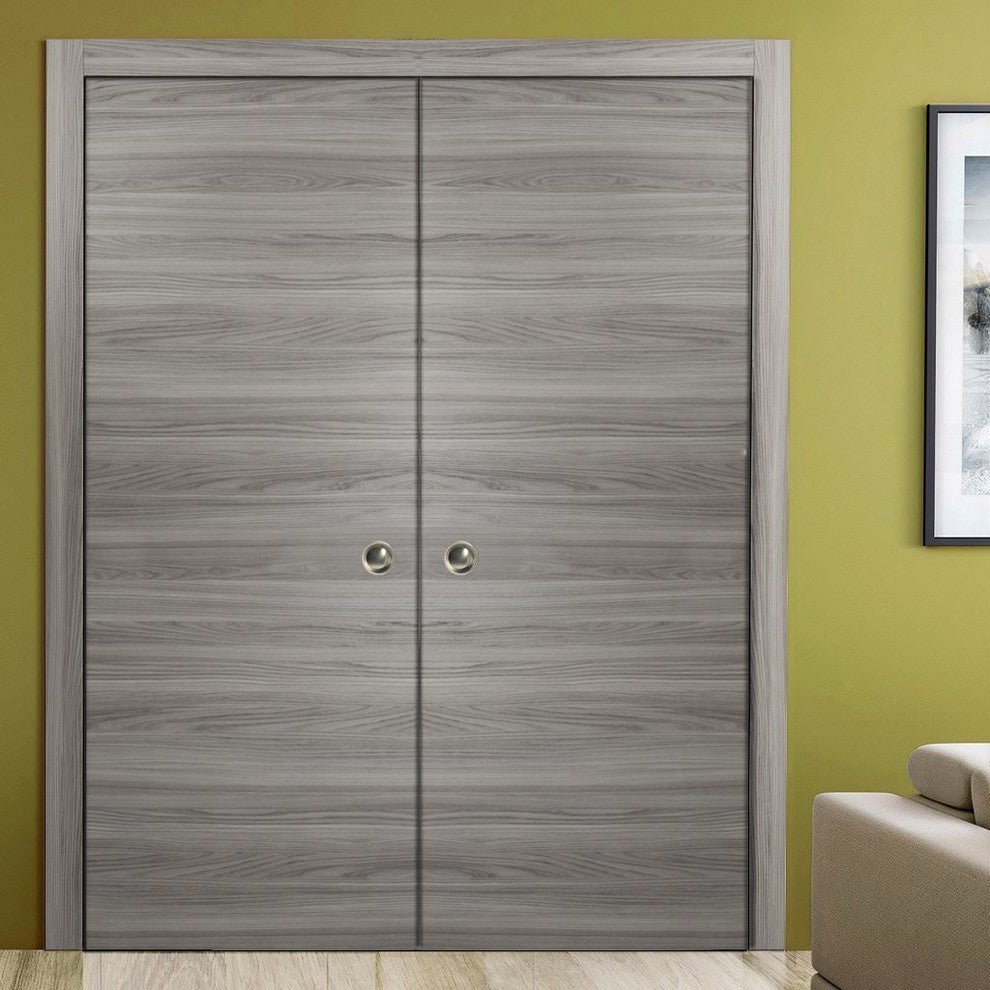 Sliding Double Pocket Closet Doors 72 x 80 | Planum 0010 Ginger Ash