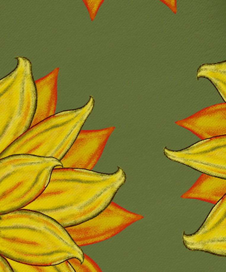 Sunflower Power Flower Print Napkin, Green, Set of 4
