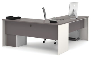 Bestar Connexion L-Shaped Desk in Sandstone