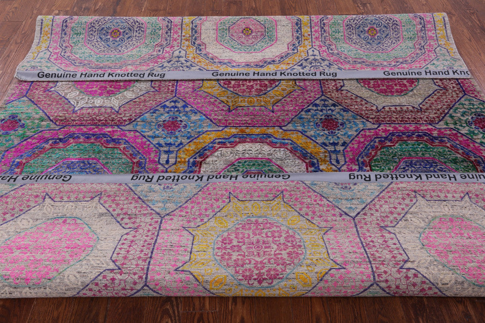 8' 2" X 9' 11" Mamluk Hand Knotted Wool & Silk Rug - Q13727