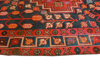 Fine Vintage Distressed Birche Burgundy/Navy Runner, 4'10x10'6