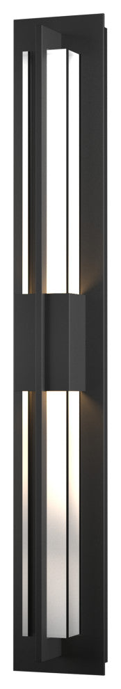 Double Axis Large LED Outdoor Sconce, Coastal Black Finish - Clear Glass