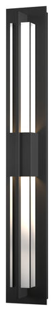 Double Axis Large LED Outdoor Sconce, Coastal Black Finish - Clear Glass